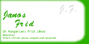 janos frid business card