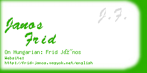 janos frid business card